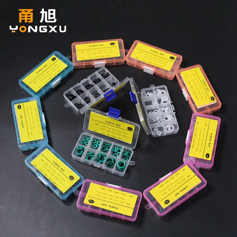Thickness 1.5/1.9/2.4/3.1mm O Rings Nitrile Silicone Fluorine Rubber O Ring Seal NBR/VMQ/FKM Sealing Washer O-ring Set Kit Box