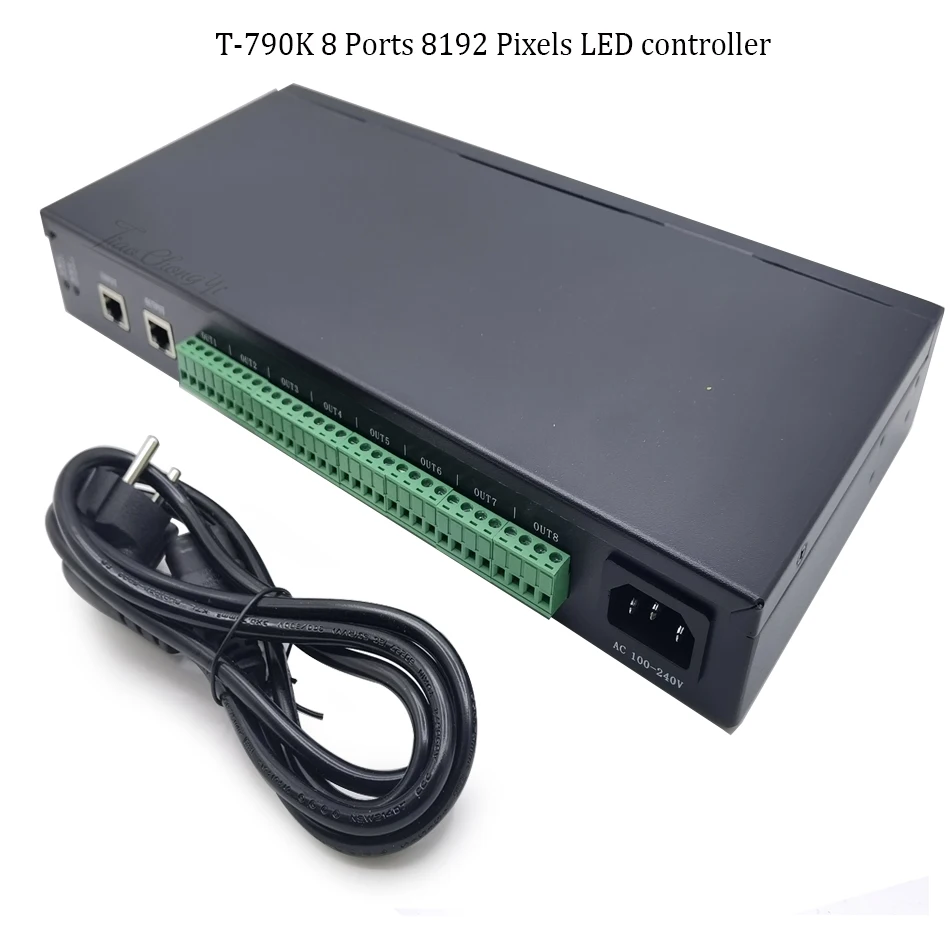 

8 Ports 8192 Pixels T-790K LED Pixel Controller PC On Line Pixel Full Color Controller For WS2811 WS2801 WS2812 SK6812 LED strip