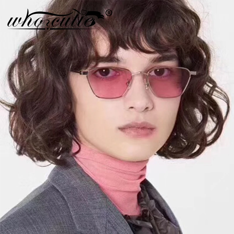 WHO CUTIE 2019 Small 90s Sunglasses Women Brand Design Vintage Retro Tint Colorful Pink Yellow Tiny Sun Glasses Female S064