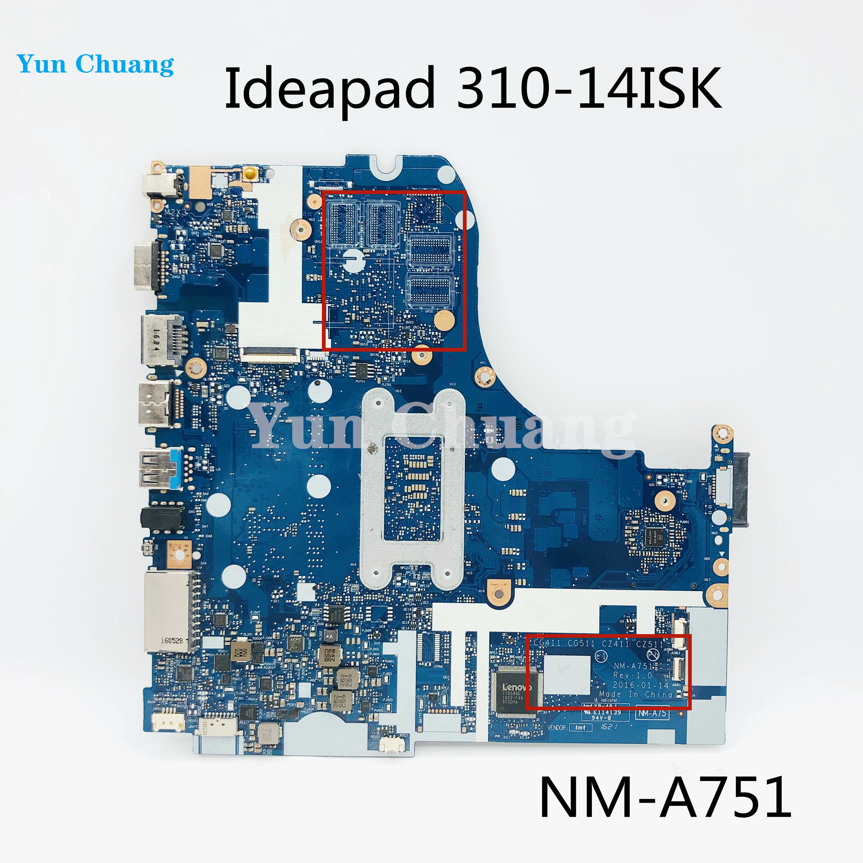 NM-A751 NM-A981 For Lenovo Ideapad 310-14ISK 310-14IKB Laptop Motherboard With Core i5 i7 CPU 2G GPU 4GB-RAM DDR4 100% Tested