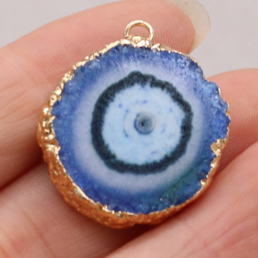 Natural Stone Druzy Pendants Irregular Gold plated Slice Druzy for Jewelry Making Diy Women Necklace Earrings Accessories