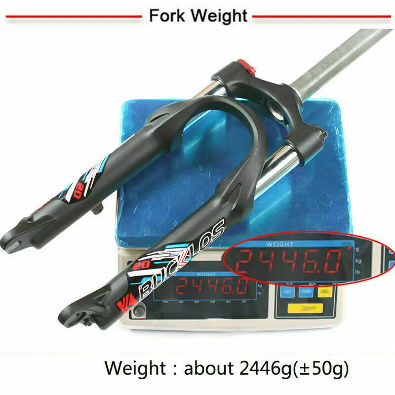 BUCKLOS 20" Folding/BMX/MTB Bike Suspension Fork 1-1/8" Threadless Disc Brake Bicycle Forks 9*100mm Quick Release E-Bike Fork