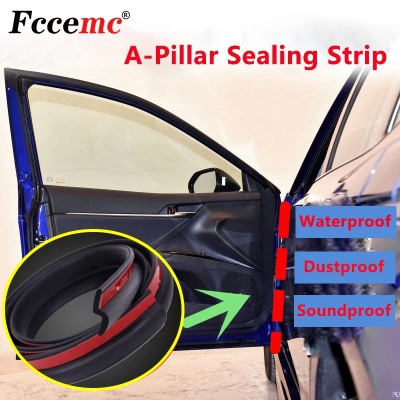 4M A-Pillar Automobile Sealing Strip Noise Insulation Weatherstrip Dustproof Z-Shaped Front Door Rubber Sealing Strip Auto Parts