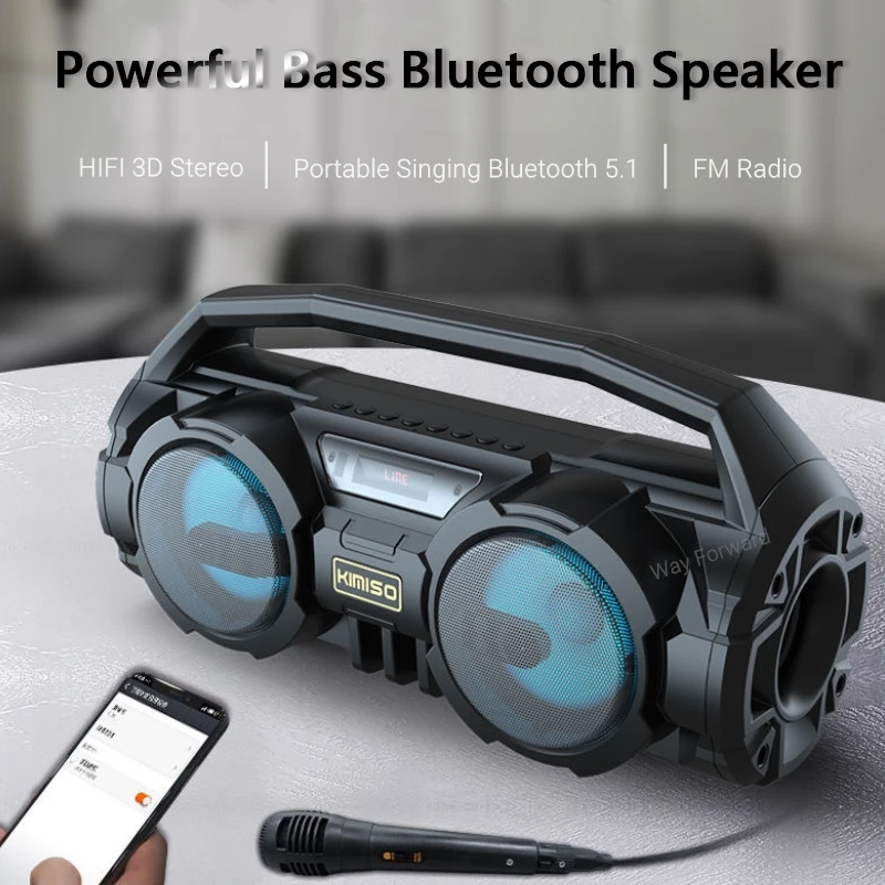 

20W Outdoor Portable High-Power Bluetooth Speaker Wireless Multi-Function Subwoofer BoomBox Bass Column With Microphone Soundbar