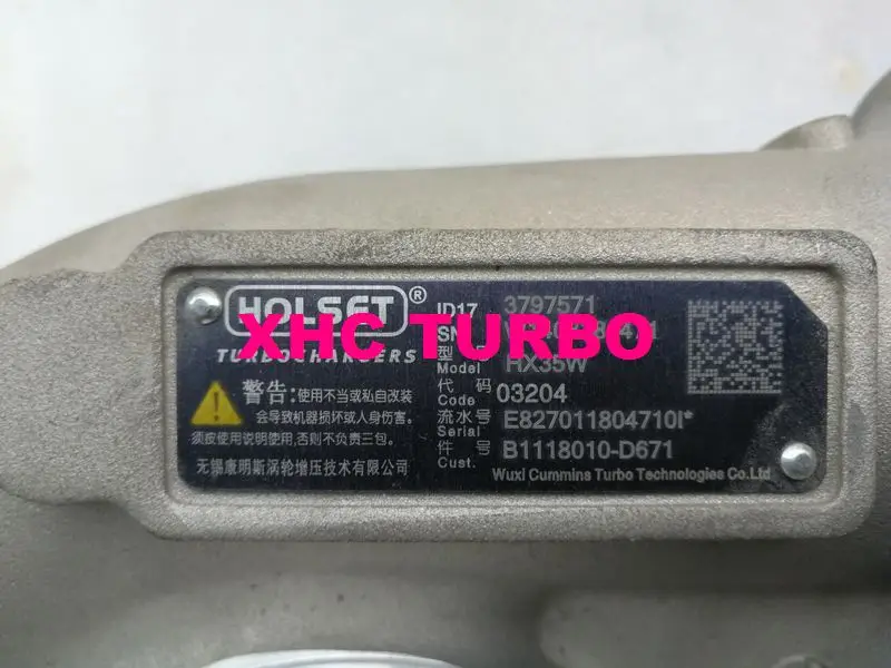 NEW GENUINE HOLSET HX35W 3797571 B1118010-D671 Turbo Turbocharger for DALIAN DEUTZ CA6DE2 6.6L 240HP