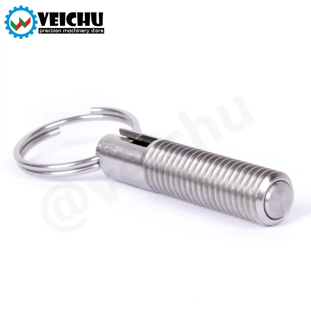 VEICHU 1pc Stainless/Carbon Steel Locating Pins Hand Retractable Spring Pins VCN234 M6~M16 Index Bolt Indexing Plunger With Ring