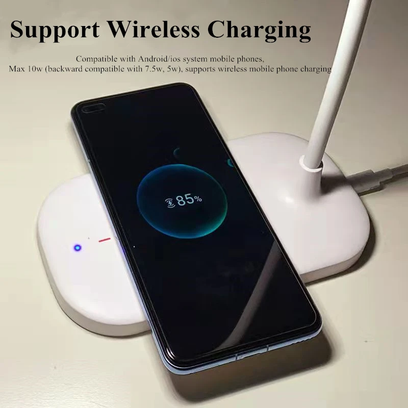 Original Huawei Gift Wireless Charger Desk Lamp 10W Fast Charger with 2W Eye Protection Reading Table Bedside Lamp Adjustable