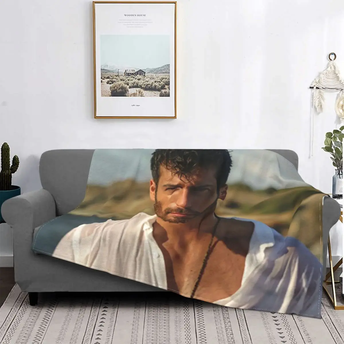 Can Yaman Actor Blankets Fleece Summer Sexy Handsome Boy Multi-function Super Warm Throw Blankets for Bedding Travel Rug Piece