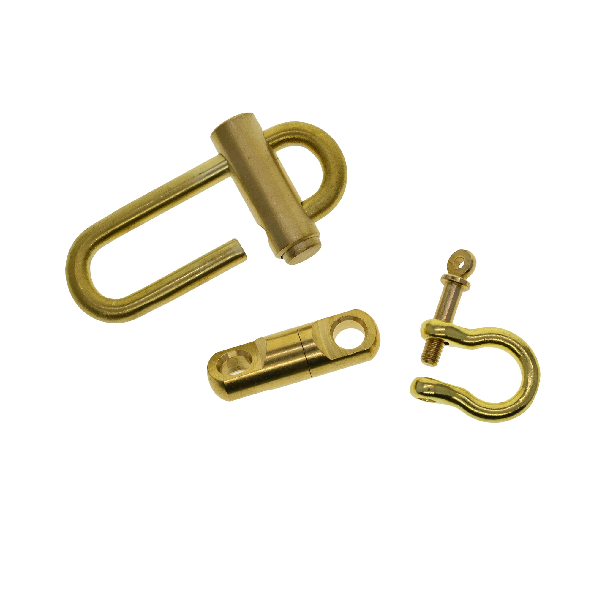 Super fine Heavy duty Solid brass Oval round snap slide lock Carabiner screw shackle swivel connector FOB EDC car key holder