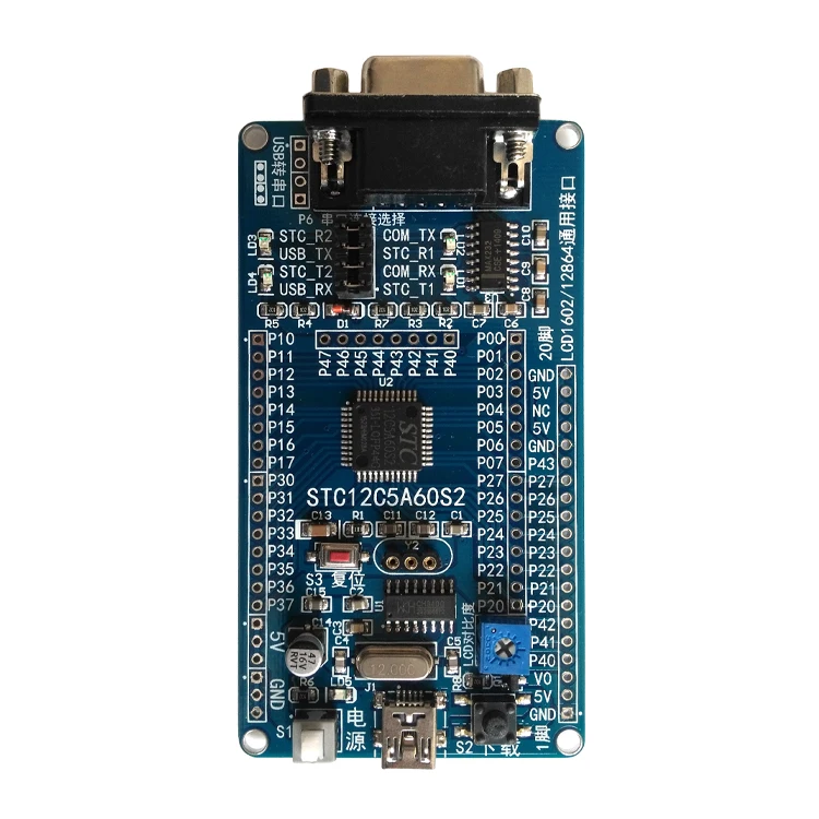 STC12C5A60S2 Development Board 51 Enkele Chip Microcomputer Learning Core Board Internet Van Dingen Experiment RS232 Seriële Poort