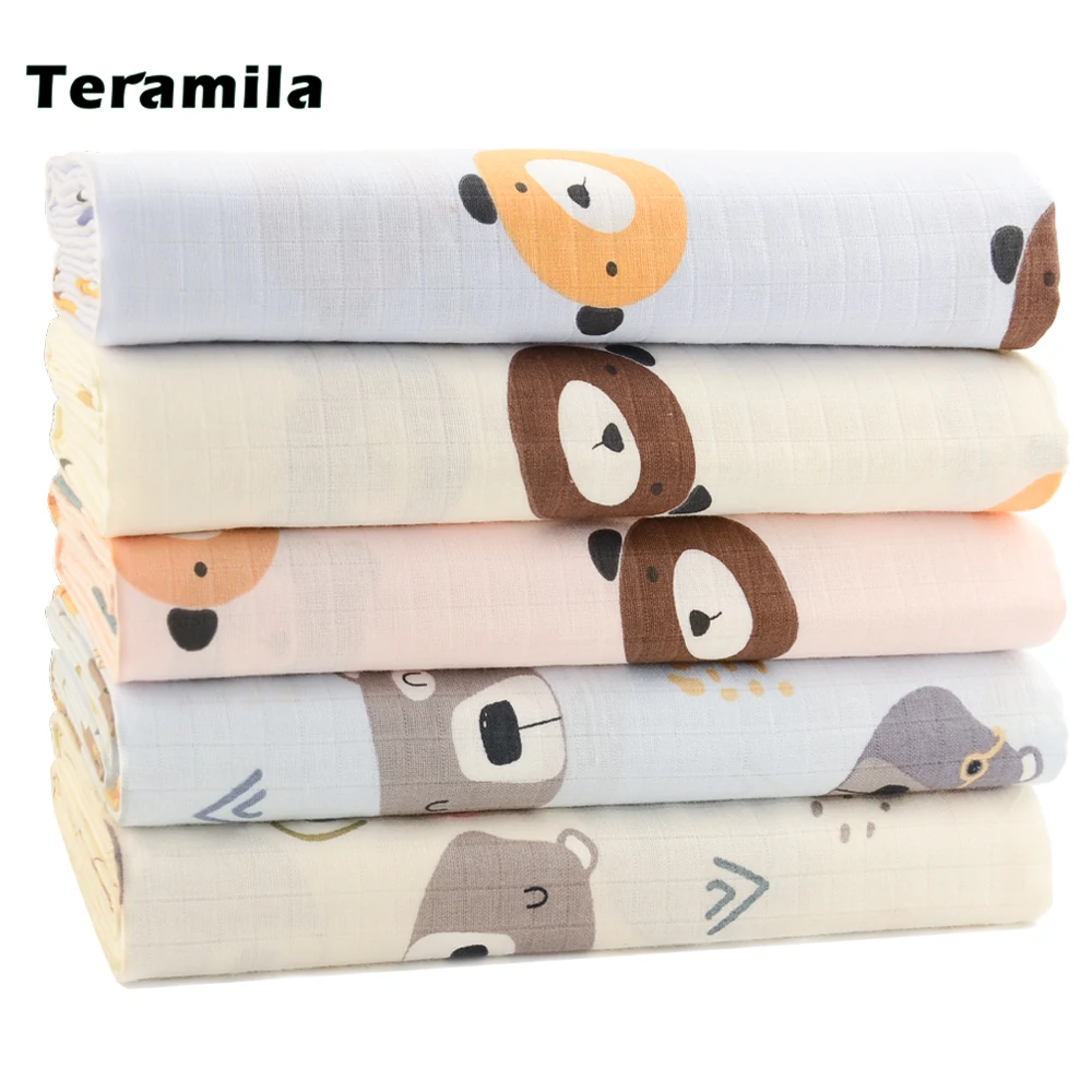 Teramila 40x5 0/50x50cm 5 pz/lotto grasso quarto carino garza panno di cotone Patchwork cuscino tessuto per cucire bambini bambino fai da te