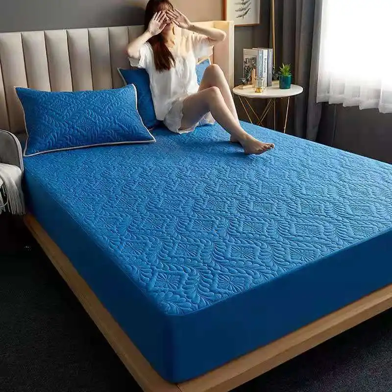 King Queen Size Good Waterproof Quilted Mattress Cover Anti-mite Air-Permeable Bed Pad Cover Not Including Pillowcase