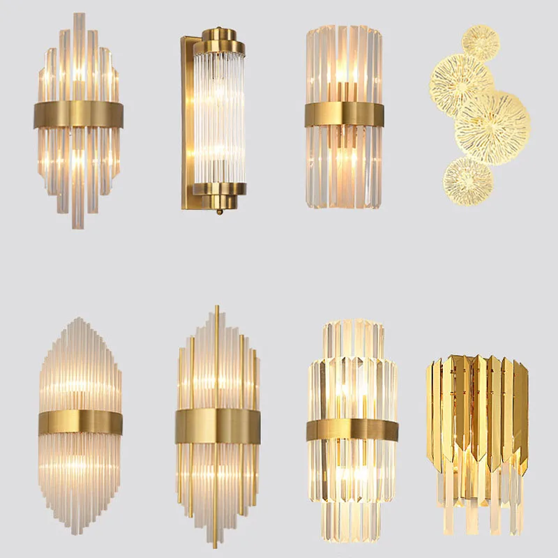 Luxury Copper Wall Lamp Classic LED Wall Light Sconce for Living Room Aisle Multi-design for Selection