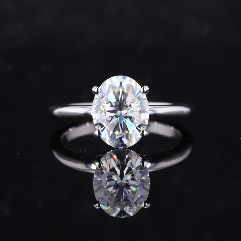 

Fashion Wholesale Platium 7*9mm Oval Cut GH Color Moissanite Diamond Ring