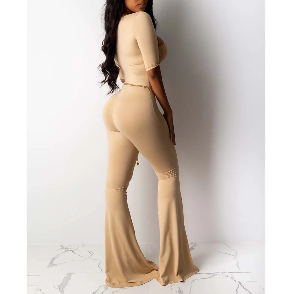 CACARE-Conjunto de dos piezas formado por Top y pantalón, para mujer, chándal, F0541