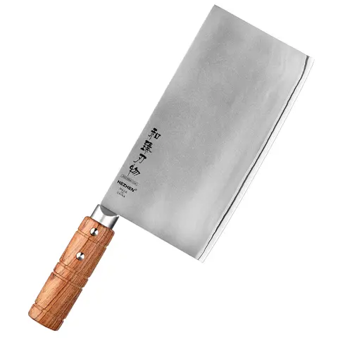 HEZHEN-cuchillo de rebanada de 8 pulgadas, cuchillo de cocina chino hecho a mano de acero inoxidable de alta calidad, cuchillos de Chef de cocina, maquinilla de afeitar afilada
