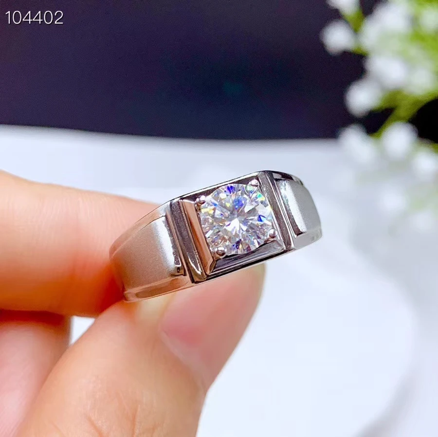 exquisite sparkling moisanite ring for men ring 925 sterling silver birthday gift shiny better than diamond strong power