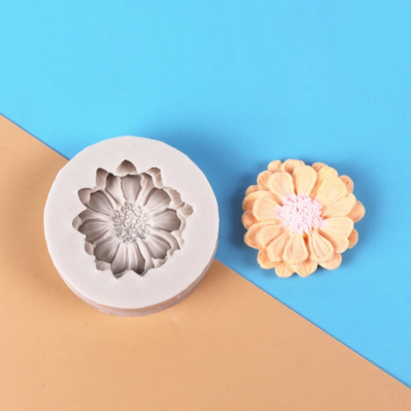 Gänseblümchen Wilde Chrysanthemen Blumen Silikonform für Zuckerguss Schokolade Cupcake Backen Fondant Kuchen Dekorationswerkzeuge – Detail 13