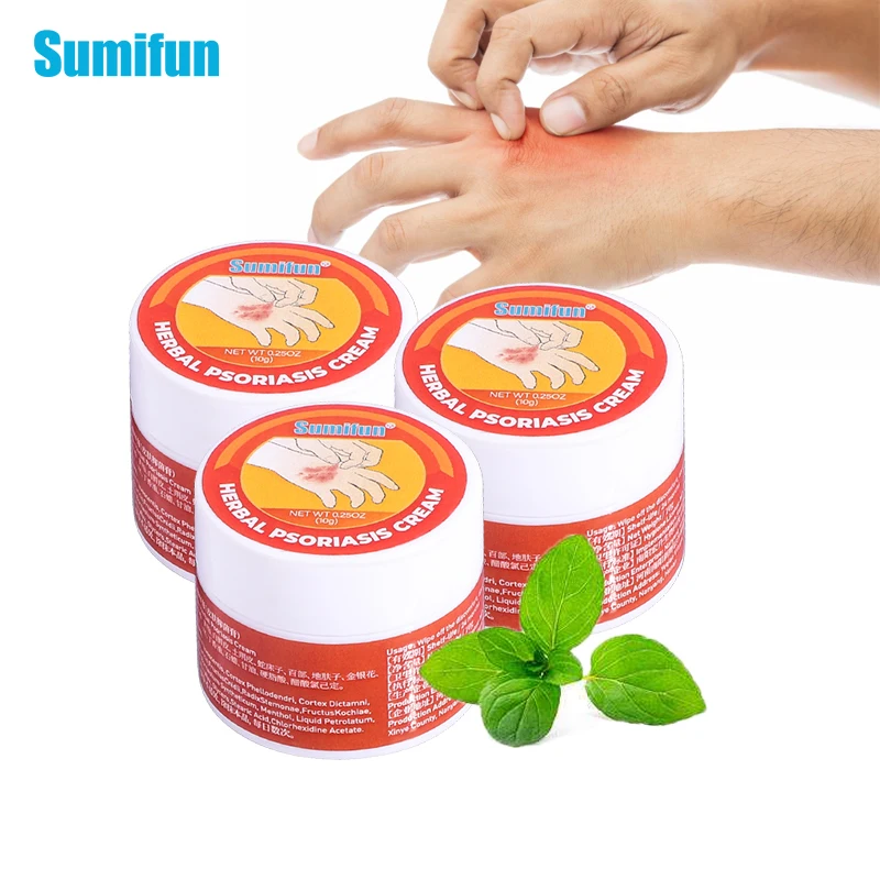 

3pcs Sumifun Psoriasis Eczema Cream Antibacterial Dermatitis Pruritus Eczematoid Herbal Anti-itching Medical Ointment Skin Care