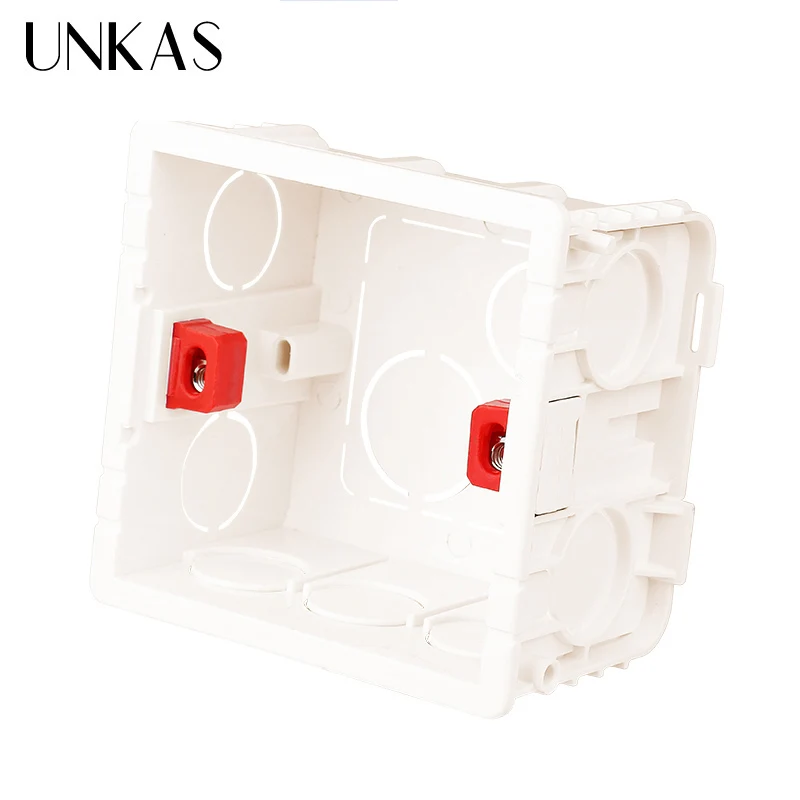 UNKAS Adjustable Mounting Box Internal Cassette 86mm*83mm*50mm For 86 Type Touch Switch and Socket Wiring Back Box