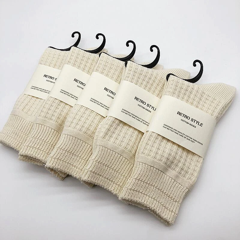 Match-Up Men Waffle Socks For Business Casual Dress Cotton Socks(5 Pairs)