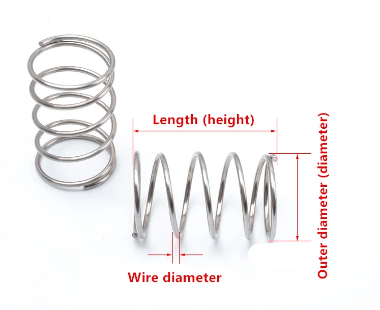 10Pcs Mini Stainless Steel compression Spring Pressure Various Sizes