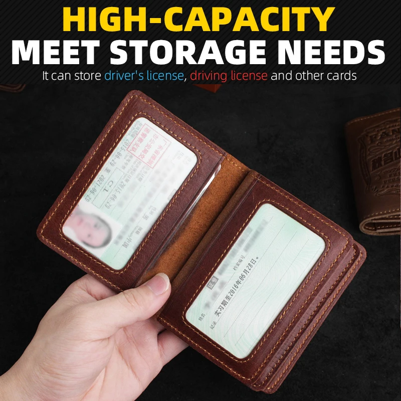 Genuine Leather cover for car documents Handmade Passport cover Credit Card Holder Case Driver License Holder Slots wallet