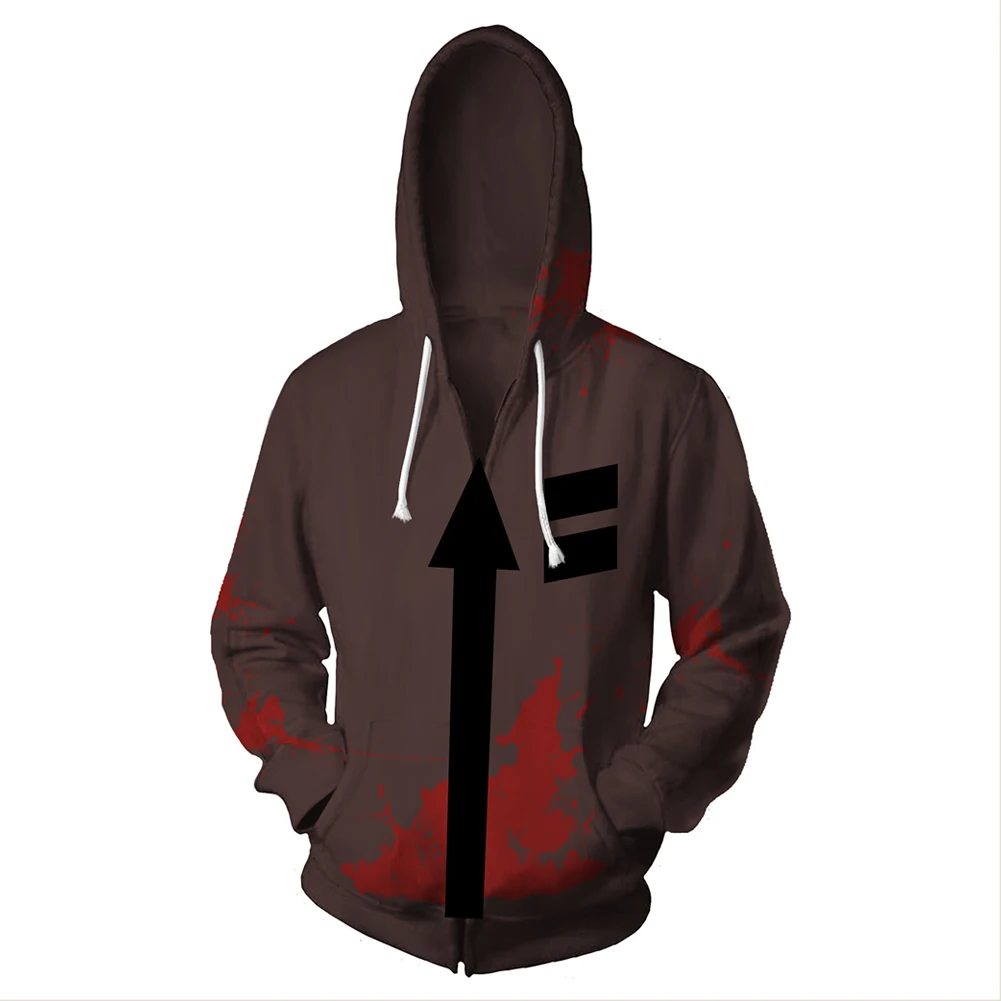 Anime Angels of Death Zack Foster Cosplay Hoodie Adult Zipper Jacket Coat Hooded Sweatshirt