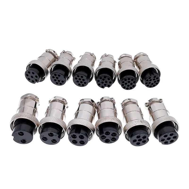 GX20 Connector Female Plug Flange Socket Diam 20mm Push-Pull Circular Quick Connector 2/3/4/5/6/7/8/9/10/12/14/15pin