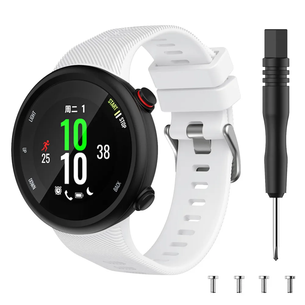 Correia de relógio inteligente, correia de pulseira para garmin forerunner 45 45s, silicone de substituição, acessórios de moda com ferramenta