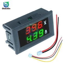 Mini voltmètre numérique ampèremètre DC100V 10A panneau Amp volts tension compteur de courant testeur bleu rouge double affichage LED voltmètre outil