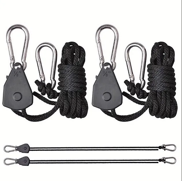2PC adjustable pulley sling sling ratchet hook maximum load 150 lb lamp lifter reflector cup LED hanger assembly sling