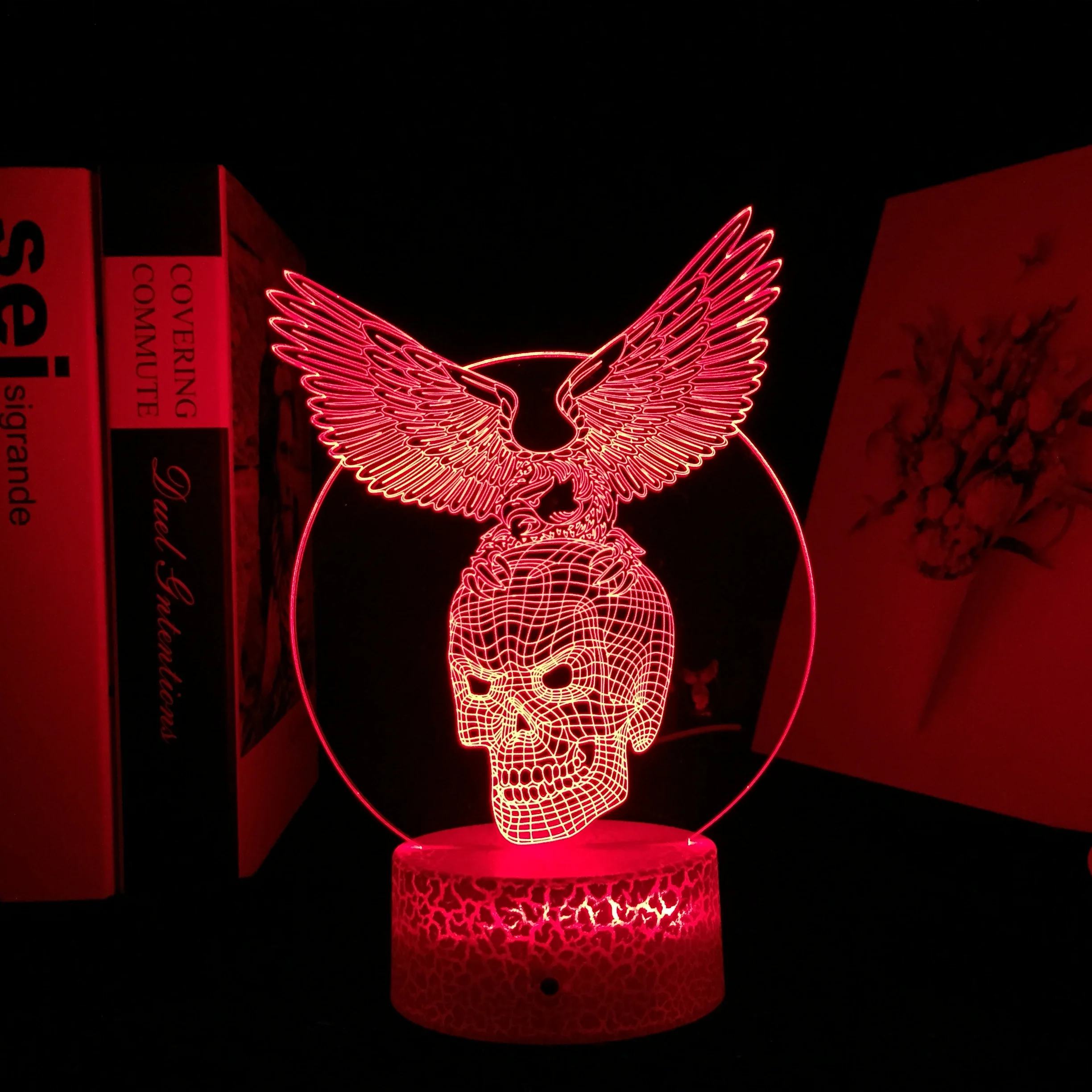 

Skull Eagle 3D LED Night Light Touch Remote Colorful Acrylic Table Lamp for Cool Gift Party Room Atmosphere Decor Dropship