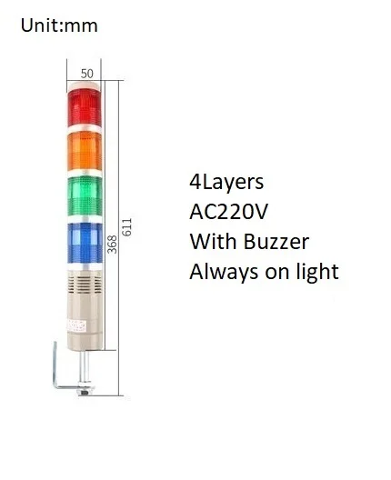 Industriële Multilayer Veiligheid Stapel Alarm Lamp Side Opknoping Led Signaal Toren Waarschuwingslampje DC12V/24V AC110V/220V Met Zoemer