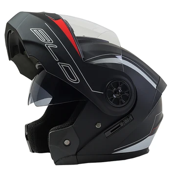 BLD Modular Dual Lens Motorcycle Helmet Safety Downhill Flip Up Helmets Professional Motoc