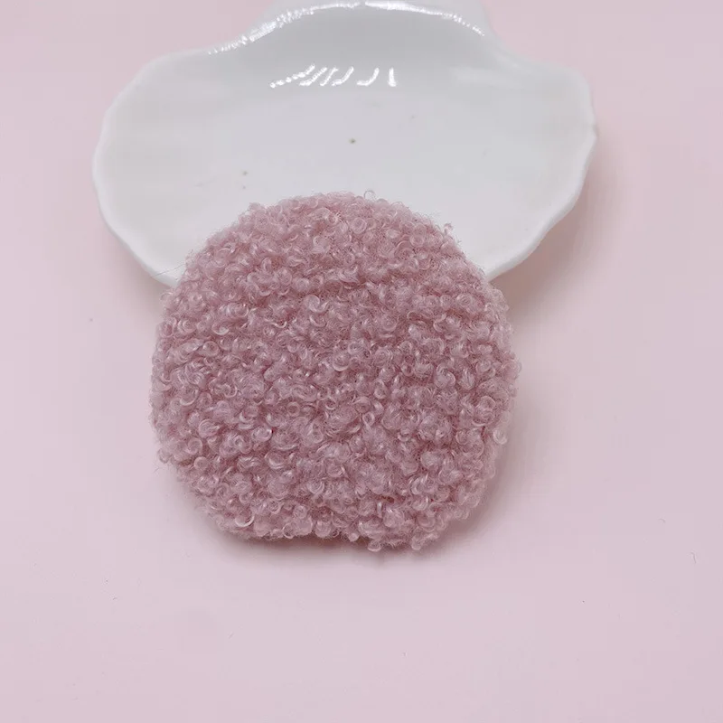 30 Stück/Los 5,5*5cm Plüsch Zweiseitig Samt Runde Katzenohren Gepolsterte Applikationen DIY Handgemachte Kinder Haarspangen Zubehör – Detail 8
