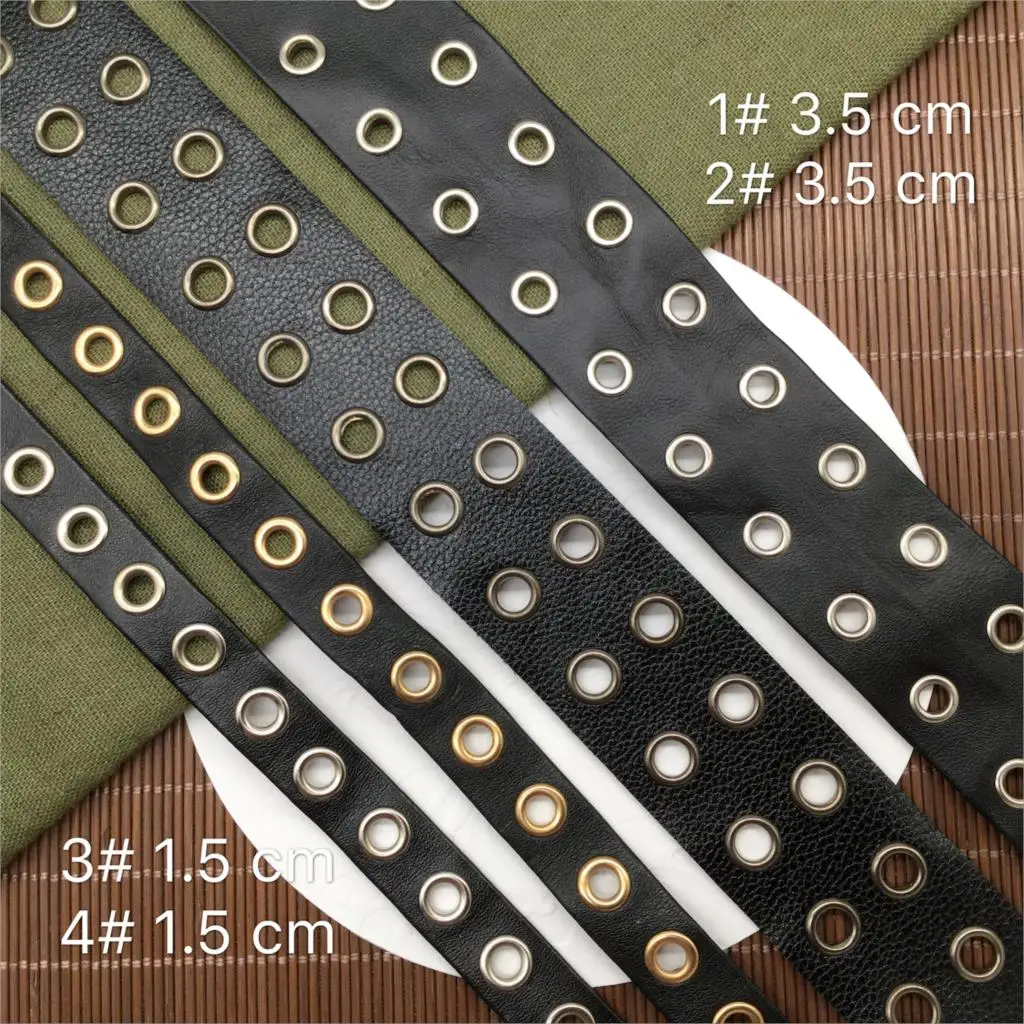 Width 15/35mm PU fabric with Garment Eyelets Grommet Tape webbing trim tape DIY for shoes cloth Free shipping