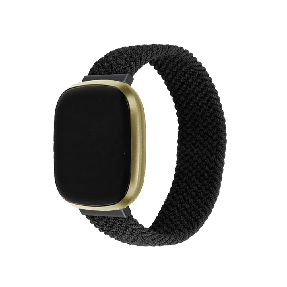 Voor Fitbit Versa 3 Gevoel Band Gevlochten Solo Loop Nylon Gevlochten Zachte Elasticiteit Horlogebanden Wrist Strap Versa 3 Wearable Accessoires