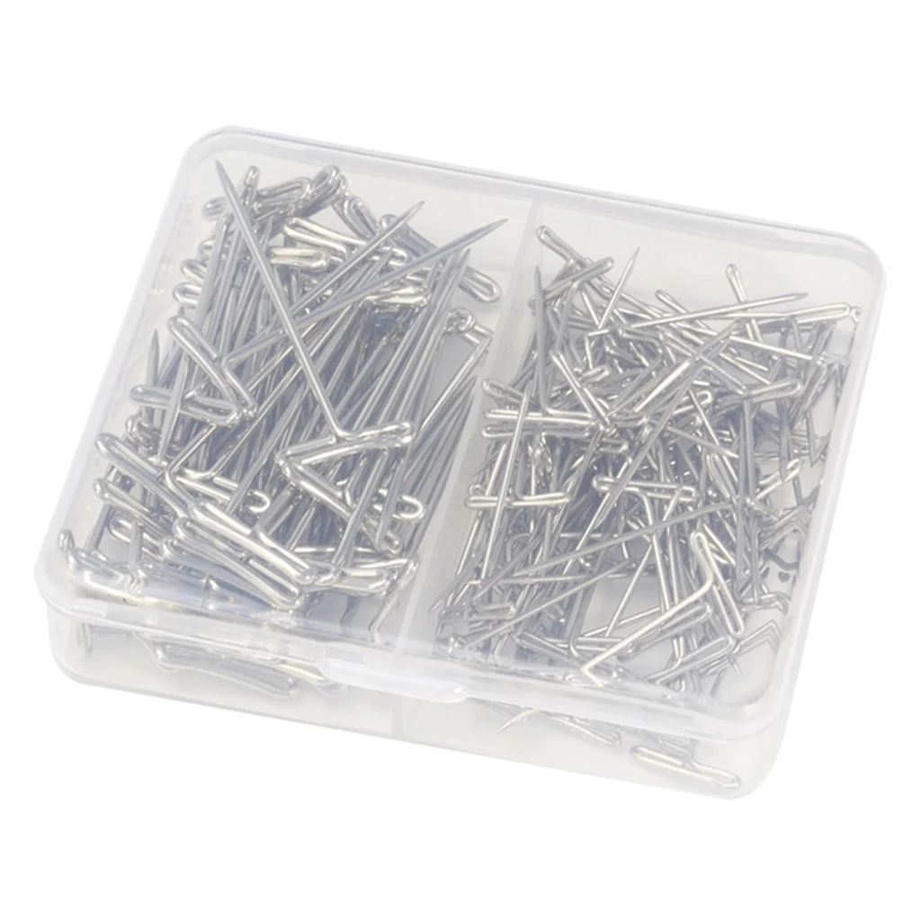 160Pcs T Pins for Blocking Knitting, Modelling and Crafts, Holding Wigs, Hair Extensions, Wig Making (1 Inch, 1.5 Inch)