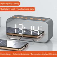 Portable  Useful LED Clock Wireless Bluetooth Speaker Double Horn Alarm Clock Radio Durable   for Household