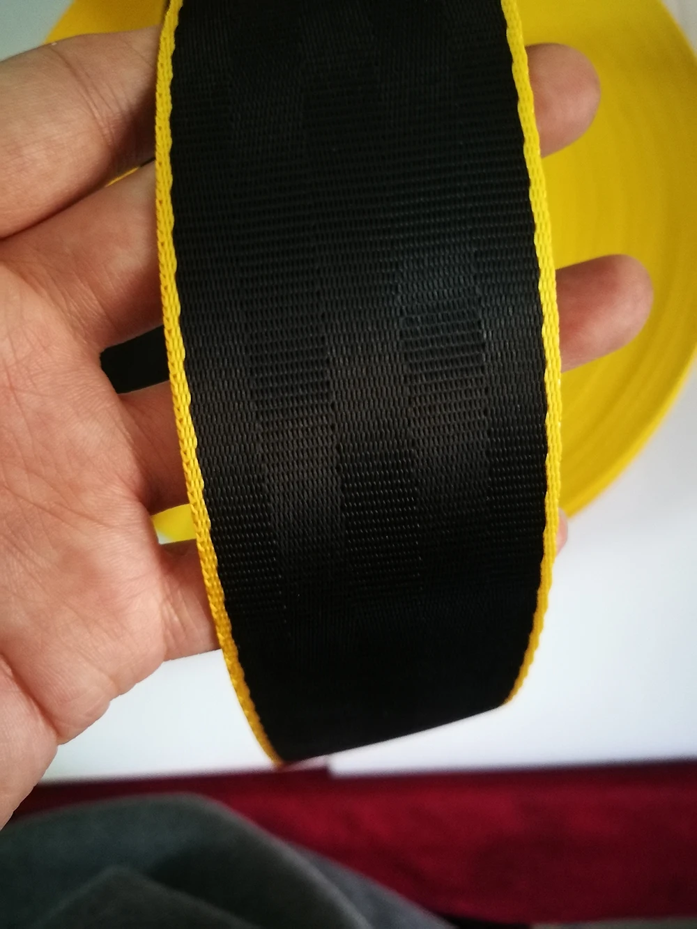 Black-yellow 3M-36M Car Seat Belt Webbing Universal Car Personalized Modification Seat Belt Webbing Car Accessories