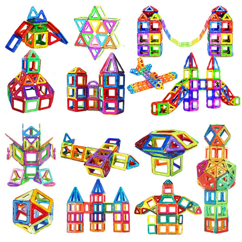 Kids Magnet Toys Magnetic Designer Bricks Model Building Blocks Educational Magnetic Construction Toys for Children Gift