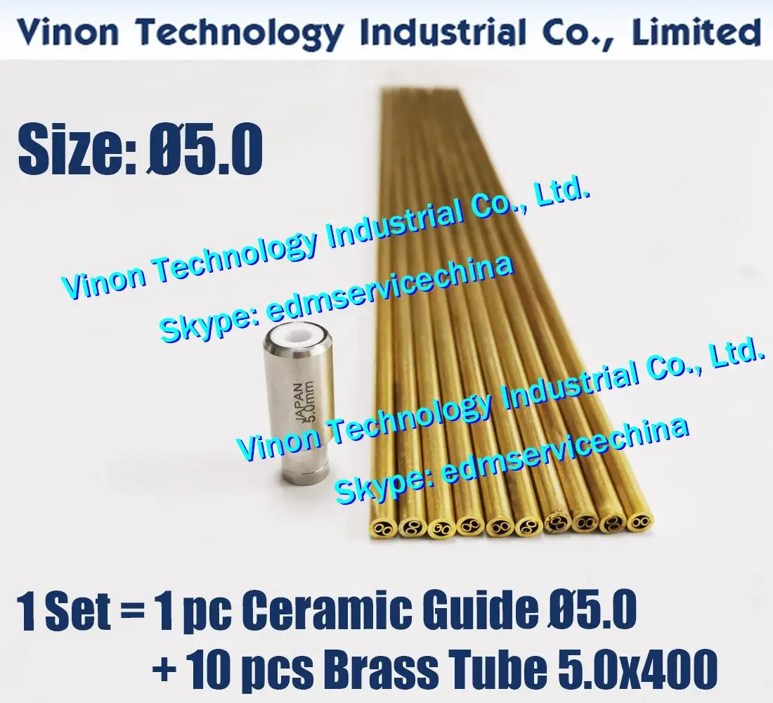 

Set Ø5.0mm =1PC 5.0mm Ceramic Pipe Guide Z140D type C + 10PCS 5.0x400mm Brass Tube Multihole for Astec,Castec,Chmer edm driller