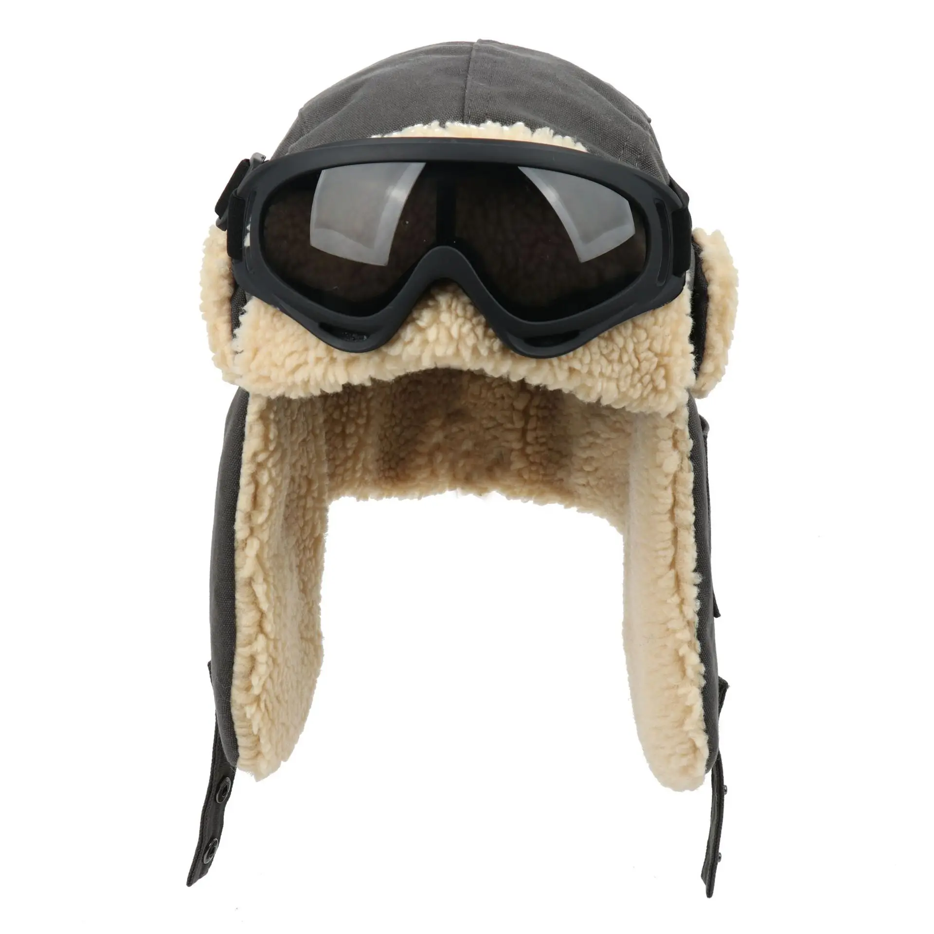 2023 Winter Bomber Hats Earflap Russian Ushanka with Goggles Men Women\'s Trapper Pilot Hat Windproof Warm Snow Skiing Caps