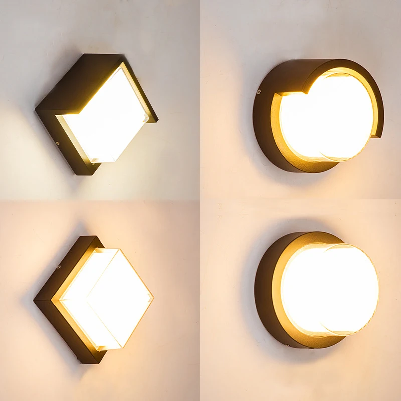 12W LED Wall Light Porch Lights Modern Waterproof Ip55 For Bathroom Garden Outdoor Lighting Decoration Aluminum Wall Lamp
