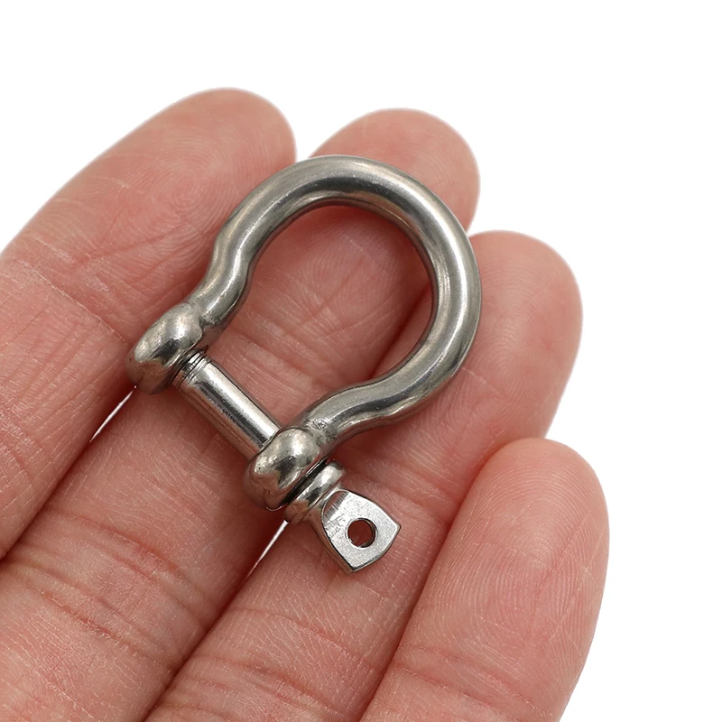 5Pcs/lot M4 Silver 304 Stainless Steel Rustproof Screw Pin Anchor Bow Shackle Clevis European Style Wholesale