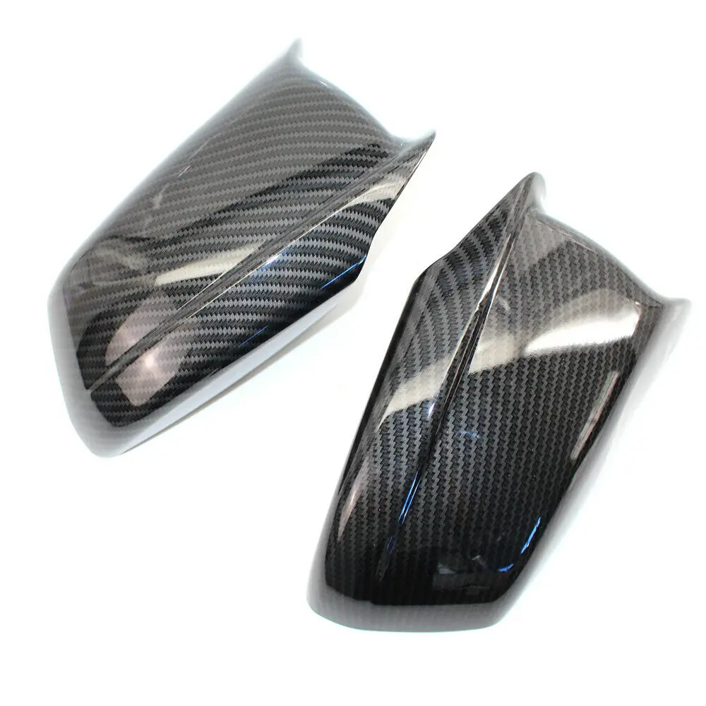 A Pair Carbon Fiber Rearview Mirror Caps Car Door Wing Mirror Cover Replacement For BMW F10 F11 F18 5 Series 2010-2013 Pre-LCI