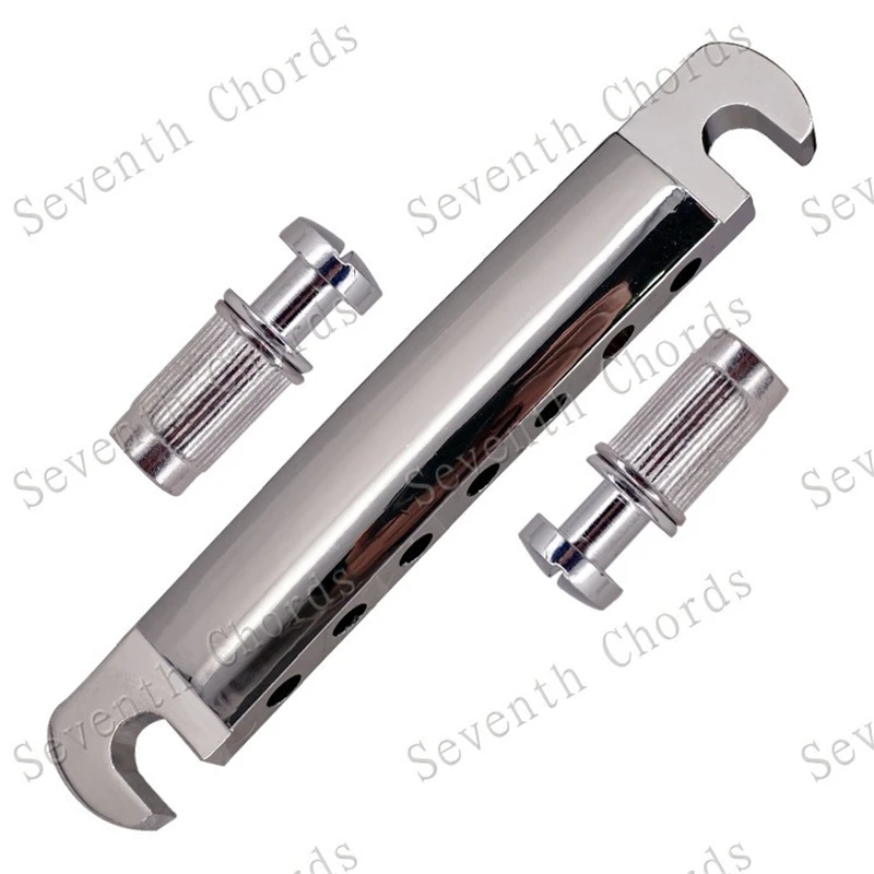 EIN Set 7 Saiten Brücke Und Saitenhalter Für E-gitarre Chrom Und Schwarz Für Wählen Musical Instrument Zubehör Teile – Detail 3