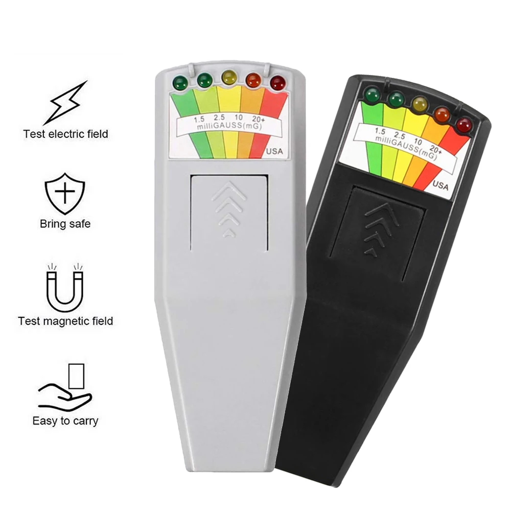 Medidor de campo electromagnético K2 EMF Gauss, dosímetro de radiación, Detector portátil, Monitor de campo magnético EMF, 5 LED