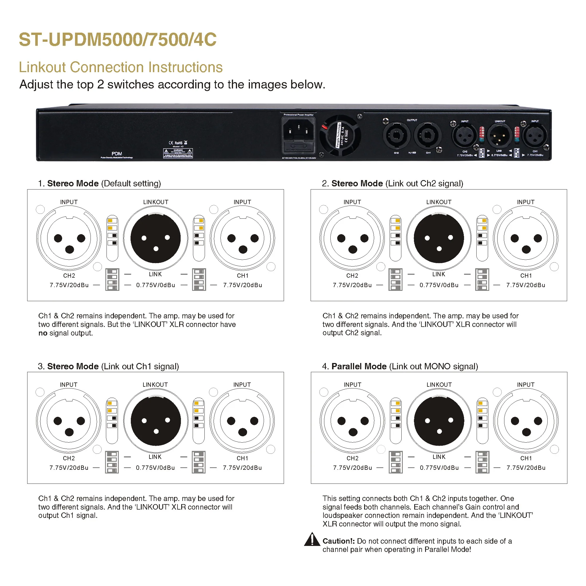 Пиковая мощность Sound Town UPDM 7500 Вт, Сверхлегкий, двухканальный усилитель мощности DJ PA, 2x1700 Вт при 4 Ом, 2x950 Вт при 8 Ом